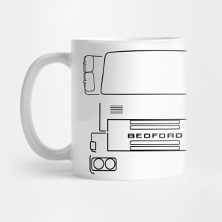 Classic Bedford TM lorry black outline graphic Mug